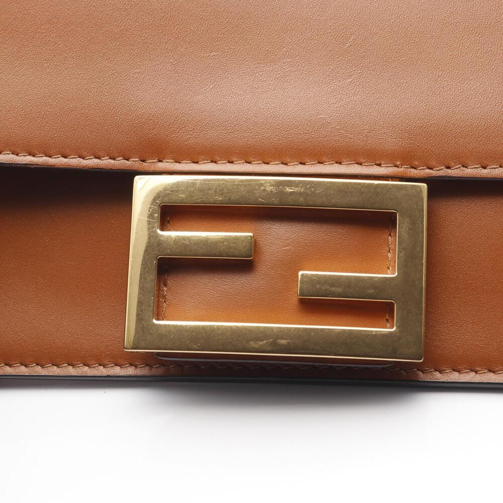 Fendi Flat Baguette shoulder bag brown leather canvas - Picture 8 of 9